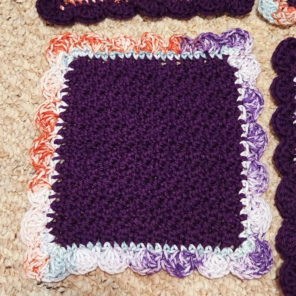 Crochet Sunsetting Washcloth and Face Disc Set